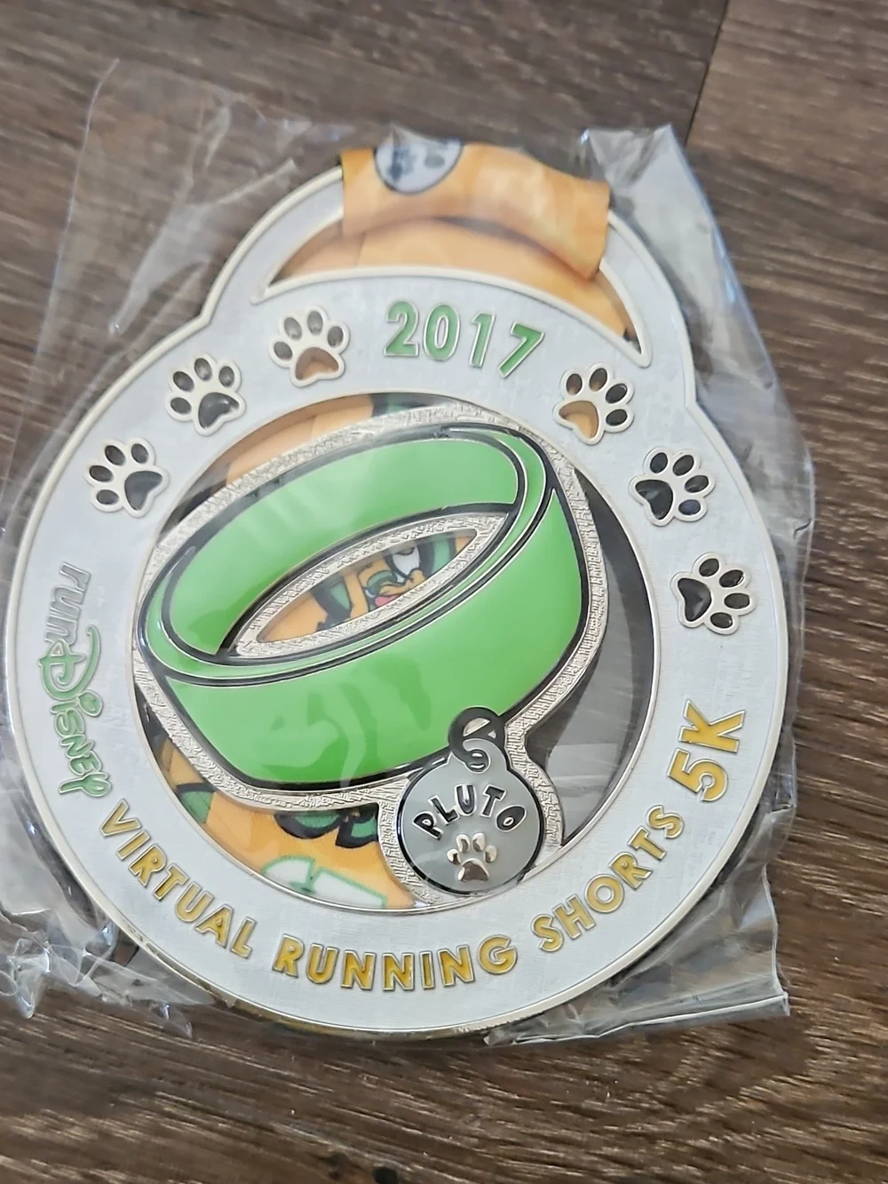 RunDisney 2017 Pluto Virtual Running Shorts Series Medals with Ribbon